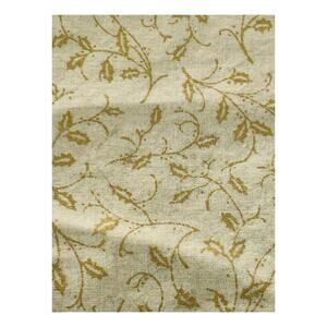 Quilters Cotton Fabric Holly Beige Small Gold Leaves Crafts 1 Yard 45 Inch Wide
